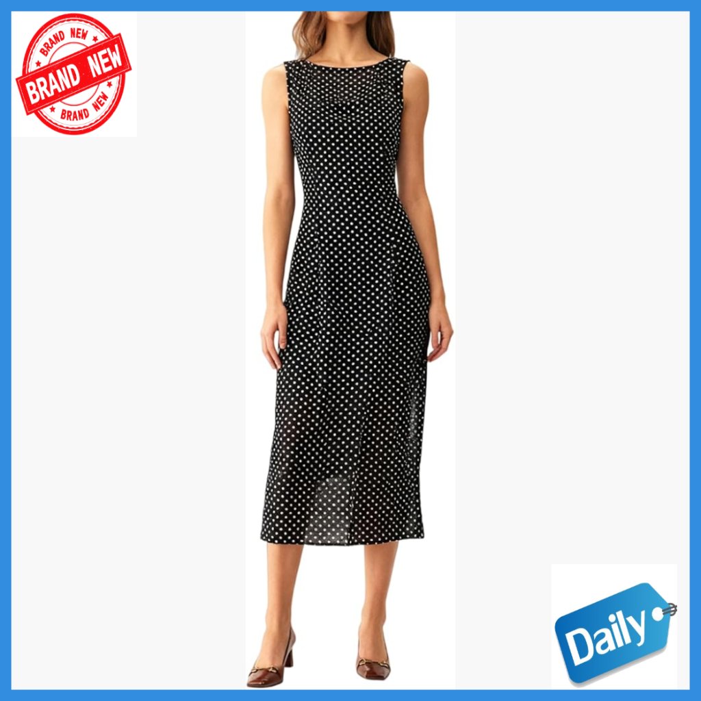 Polka Dot Maxi Formal Dress For Wedding Guest Cocktail Evening Party